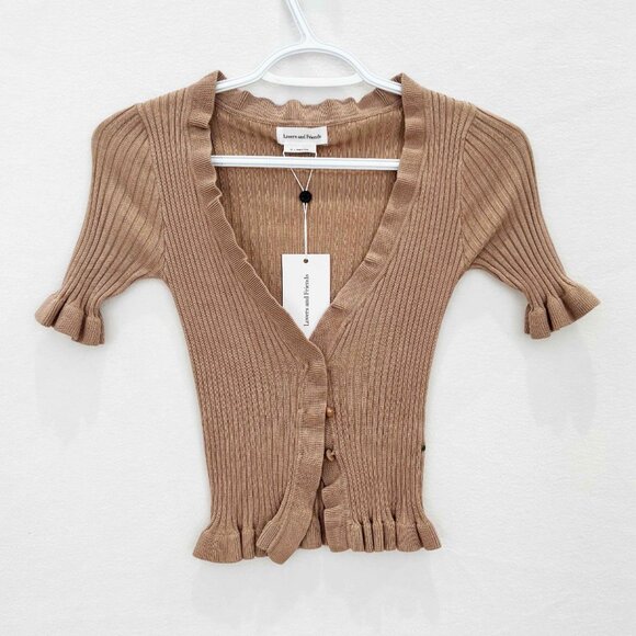 Lovers + Friends Nude Carissa Ruffle Sweater size XS - Picture 5 of 11
